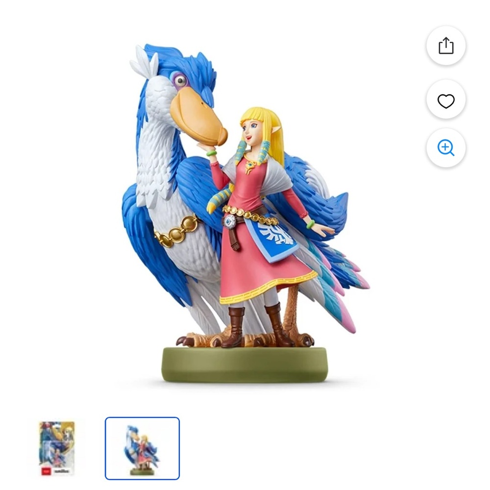 Zelda Nintendo amiibo Blue and White Bird Figurine